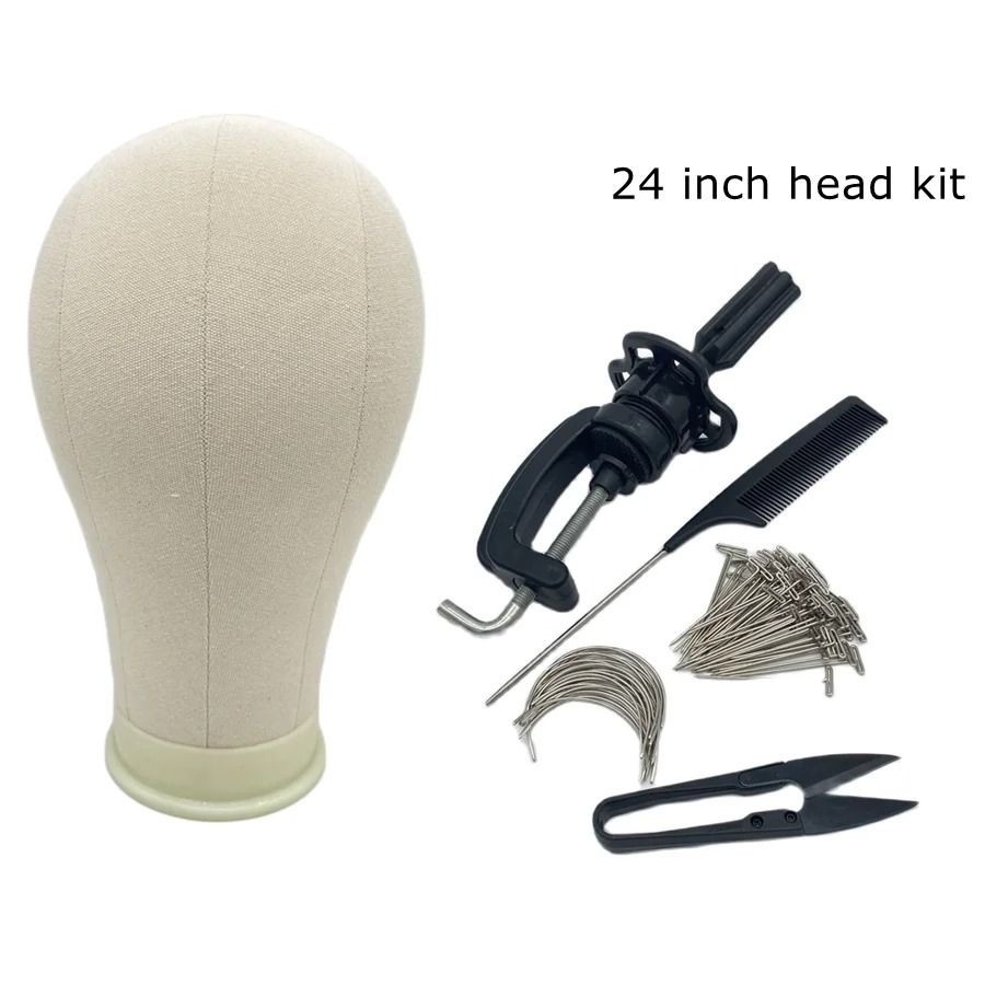 Canvas Block Head Kit For Wig Styling And Display 18