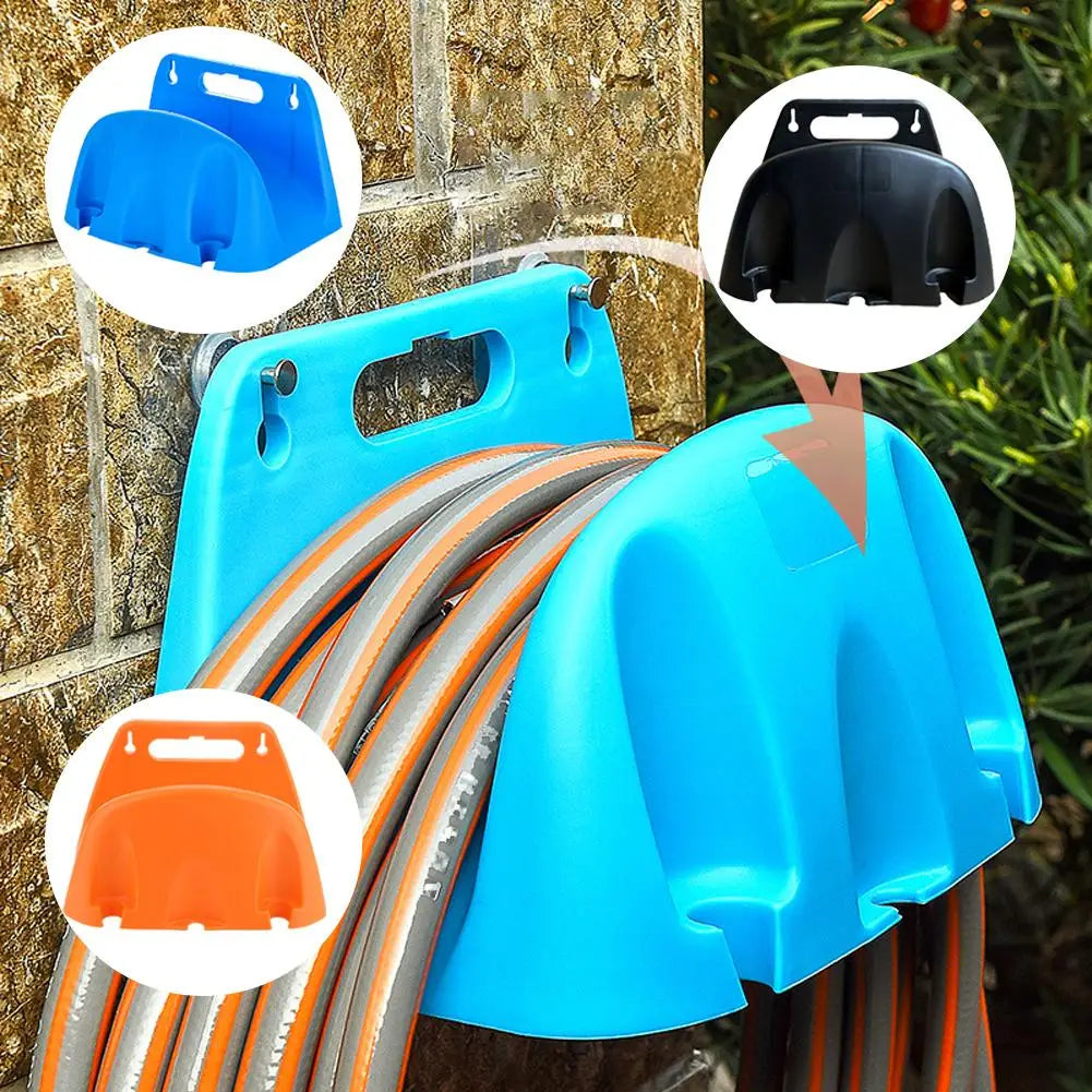 Wall Mounted Garden Irrigation Hose Pipe Hanger Storage Holder, Plastic Rack Tap Watering Hose Organiser Pipe