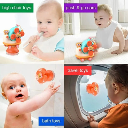 Baby Toy with Sucker Rotation, Montessori Inspired High Chair Toy, Suction Cups Spinner for Newborn Gifts