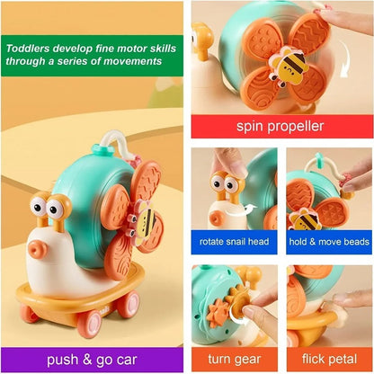 Baby Toy with Sucker Rotation, Montessori Inspired High Chair Toy, Suction Cups Spinner for Newborn Gifts
