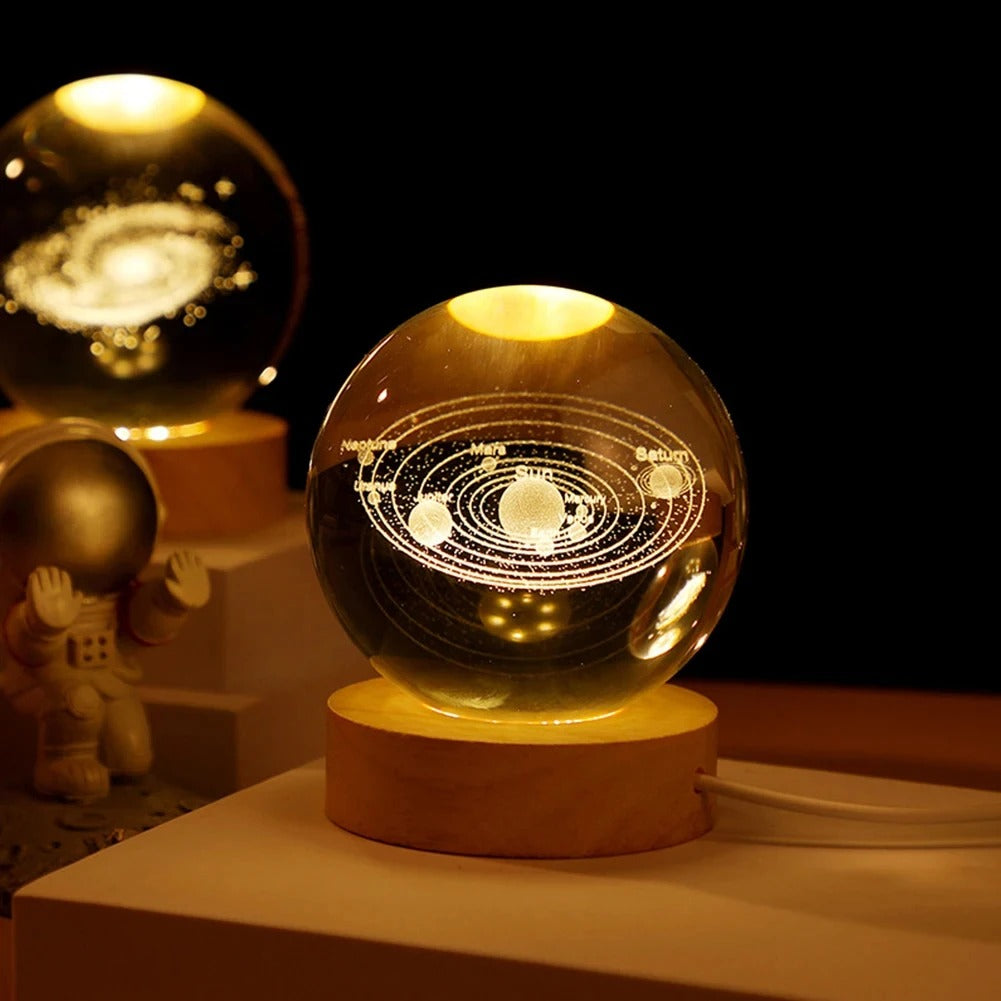 Galaxy and Planetary Projections USB Night Light, Unique Crystal Ball Lamp for Cozy Atmosphere