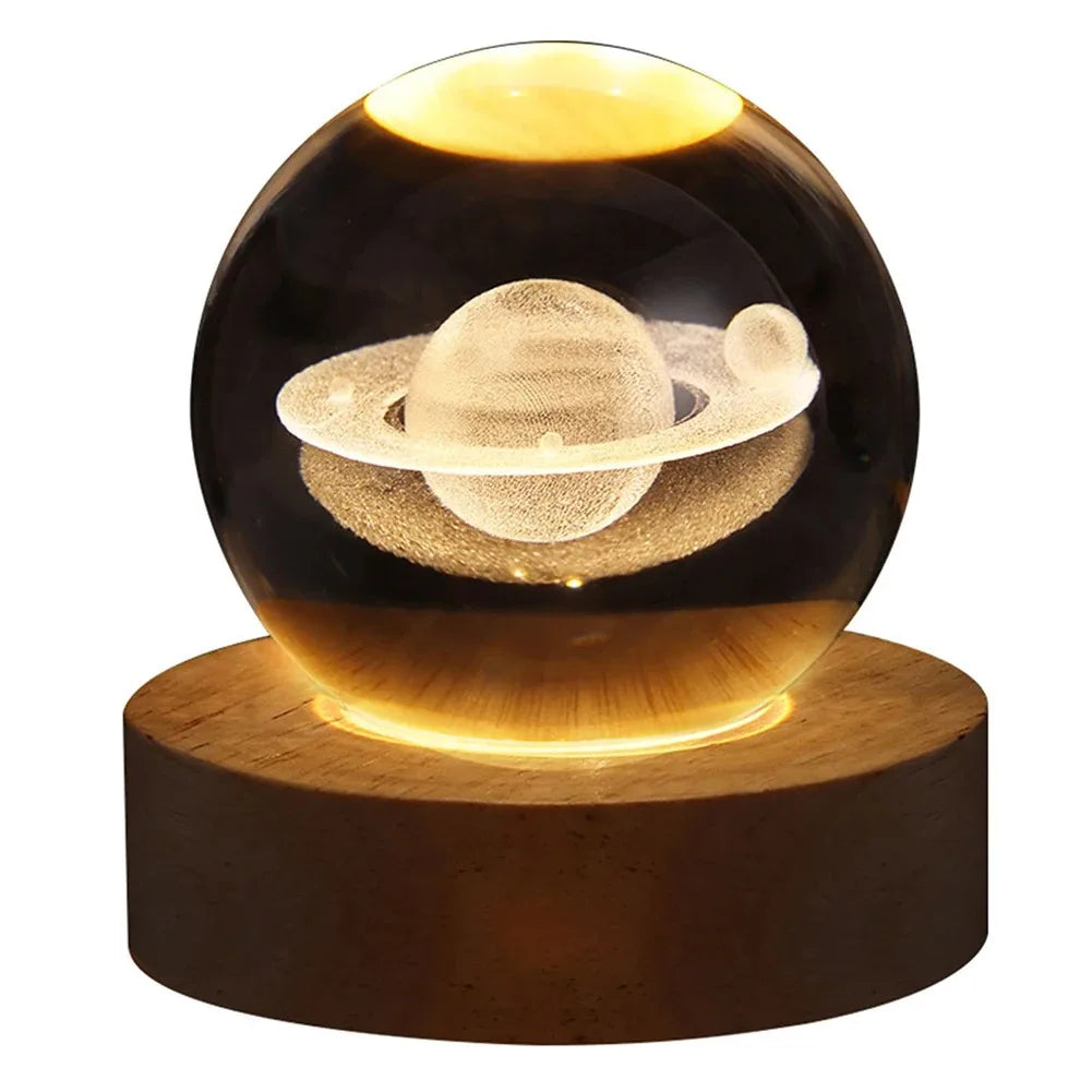 Galaxy and Planetary Projections USB Night Light, Unique Crystal Ball Lamp for Cozy Atmosphere