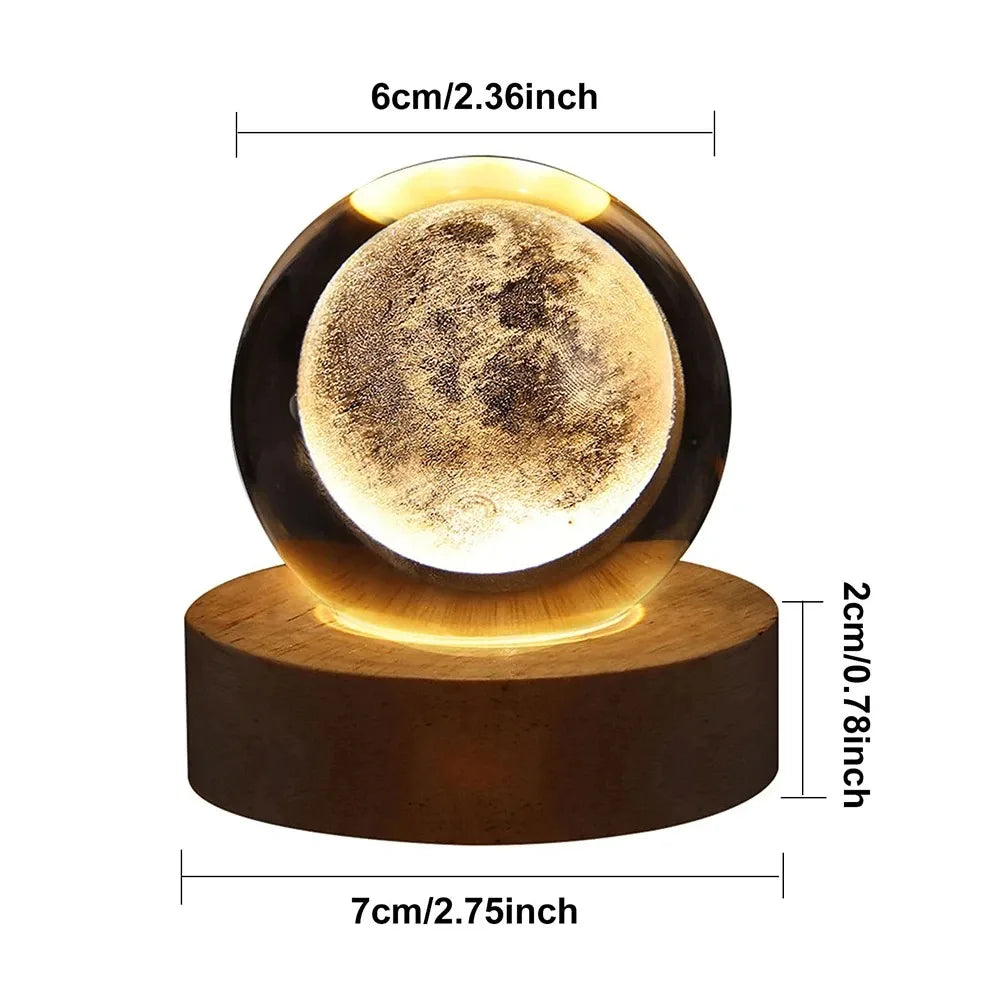 Galaxy and Planetary Projections USB Night Light, Unique Crystal Ball Lamp for Cozy Atmosphere