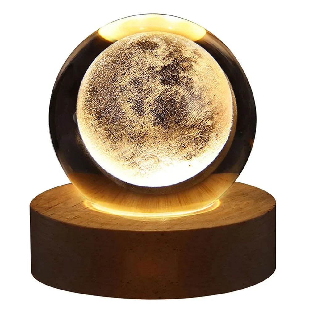 Galaxy and Planetary Projections USB Night Light, Unique Crystal Ball Lamp for Cozy Atmosphere