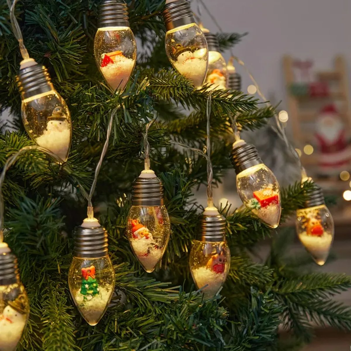 LED Christmas Snowball Clear Bulb Lights Santa Claus Snowman Tree Gift Decor 1