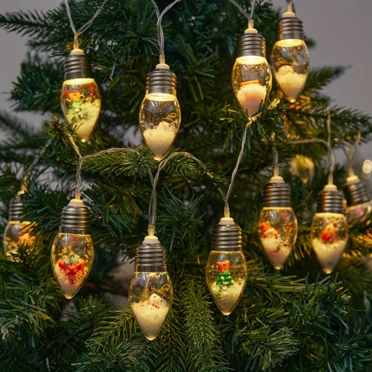 LED Christmas Snowball Clear Bulb Lights Santa Claus Snowman Tree Gift Decor 4