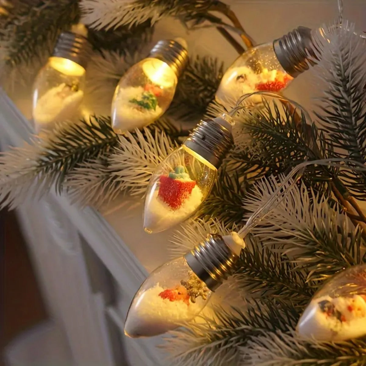 LED Christmas Snowball Clear Bulb Lights Santa Claus Snowman Tree Gift Decor 2
