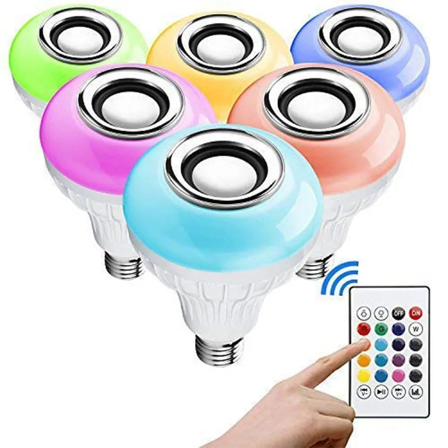 Music Bulb Bluetooth Speaker, Wireless Light Bulb with Remote Control, Color Changing LED Bulb for Bedroom