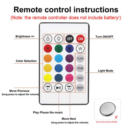 Music Bulb Bluetooth Speaker, Wireless Light Bulb with Remote Control, Color Changing LED Bulb for Bedroom