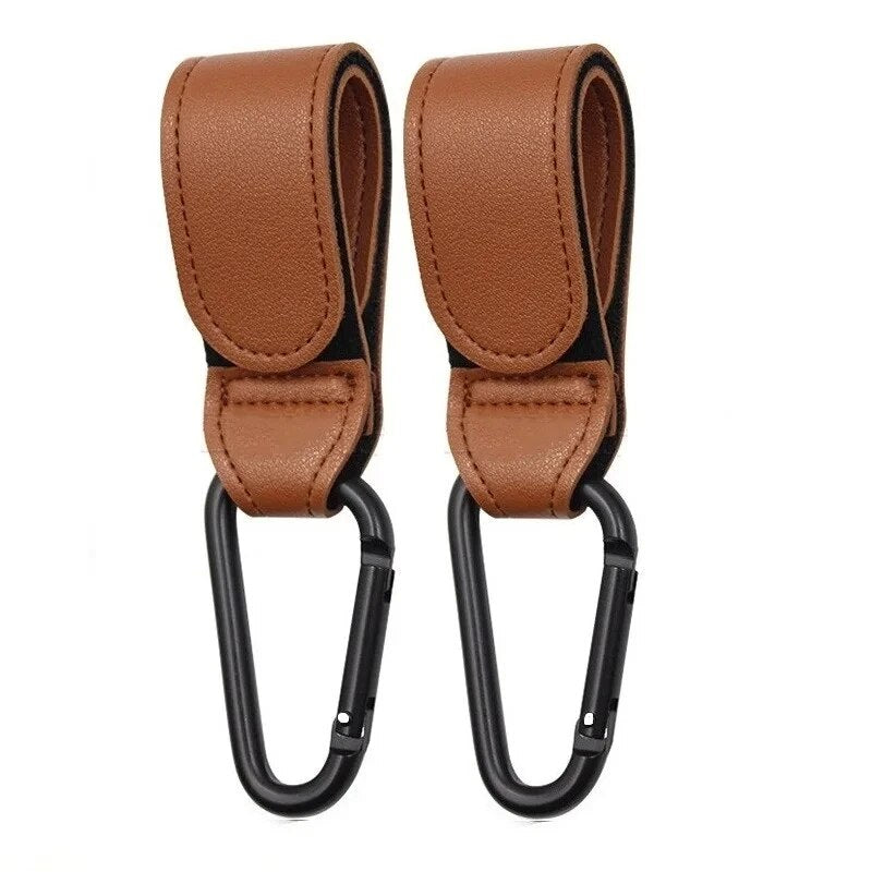 Leather Adjustable Pram Hook Organizer For Diaper Bags And Stroller Accessories 2