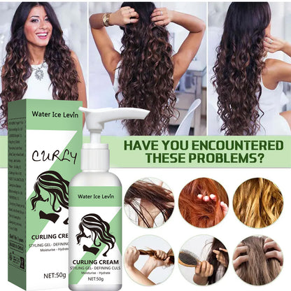 Easy-to-Set Curly Hair Styling Cream, Moisturizing, Enhances Elasticity and Shine