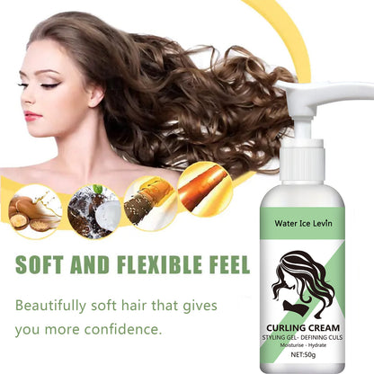 Easy-to-Set Curly Hair Styling Cream, Moisturizing, Enhances Elasticity and Shine