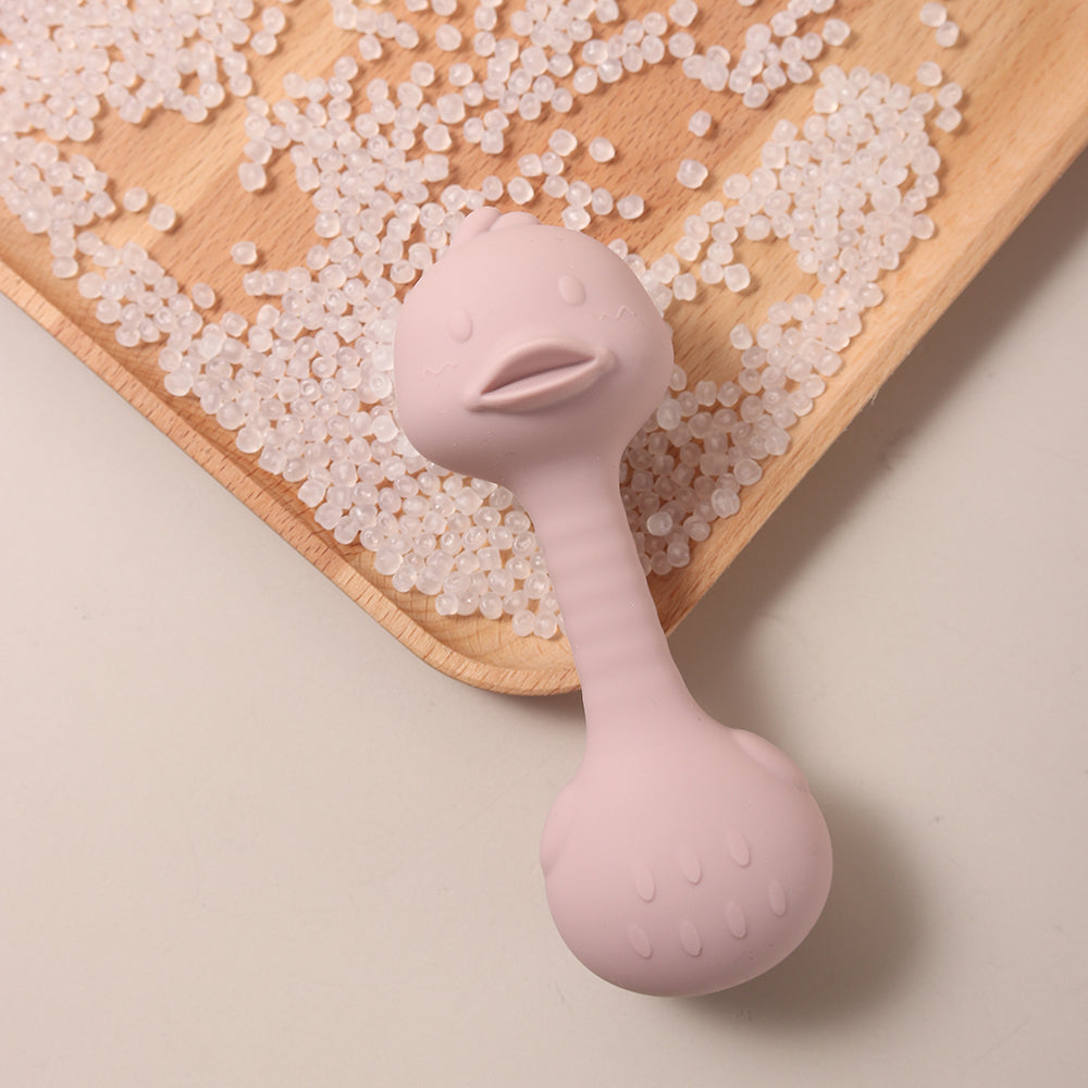 Cute Bunny Duck Handheld Shaker Silicone Baby Rattle Teether Toy For Newborns BPAFree Toy For Infan 2
