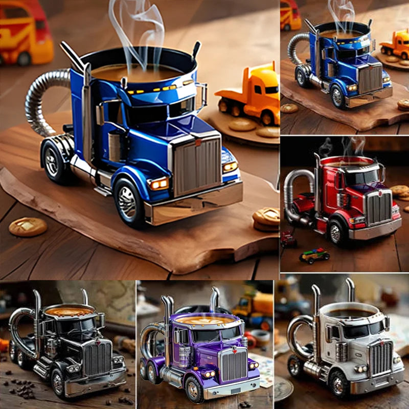 Handcrafted Semi Truck Shaped Coffee Mug Durable Coffee Cup For Truckers Ideal Gift For Men And Wom 1