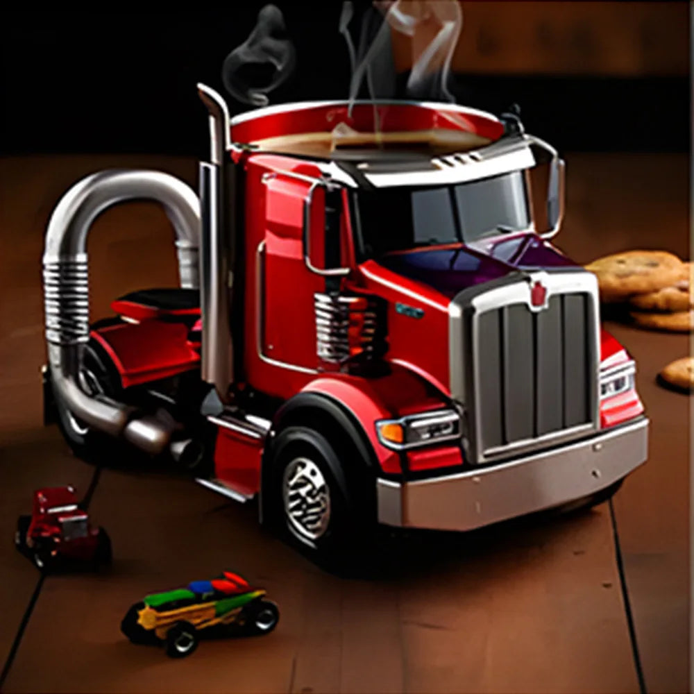 Handcrafted Semi Truck Shaped Coffee Mug Durable Coffee Cup For Truckers Ideal Gift For Men And Wom 5