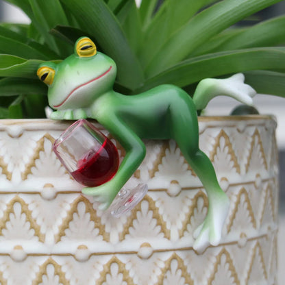 Interesting Frog Wine Glass Hangings For Gardens Aquariums And Flower Pots 1