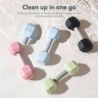 Silicone Baby Teething Cartoon Dumbbell Rattle, Sensory Cognitive Toys, Music Bell, Baby Crib Toys, Perfect Baby Gifts