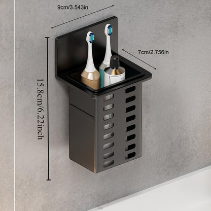 Functional Toothpaste and Toothbrush Bathroom Stand, Wall-Mounted Toothbrush Storage Rack, Bathroom Storage Organizer