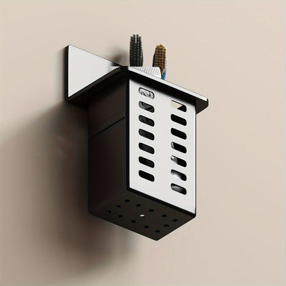 Functional Toothpaste and Toothbrush Bathroom Stand, Wall-Mounted Toothbrush Storage Rack, Bathroom Storage Organizer