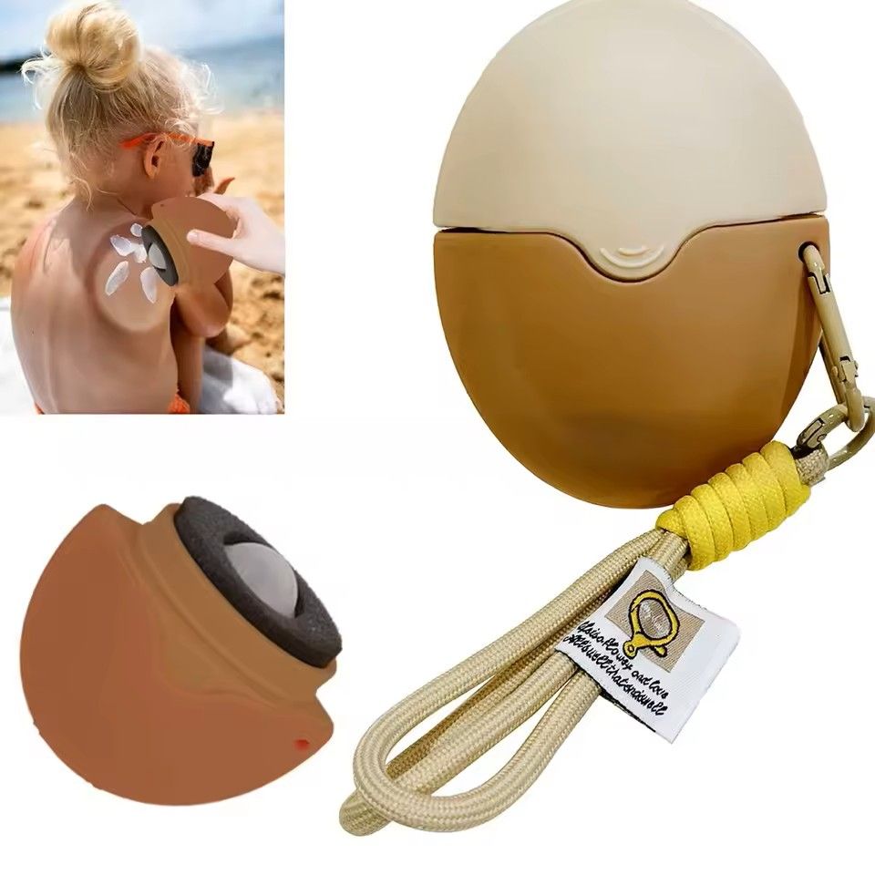 Silicone Suncream Roller Applicator Refillable Oval Lotion Bottle Travel Friendly Cosmetic Tool 2