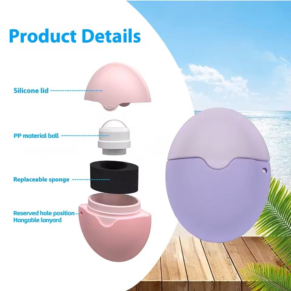 Silicone Suncream Roller Applicator Refillable Oval Lotion Bottle Travel Friendly Cosmetic Tool