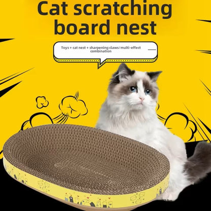 Corrugated Paper Cat Bed  Scratching Board  Oval Protective Furniture ClawSafe Lounge For Cats 0