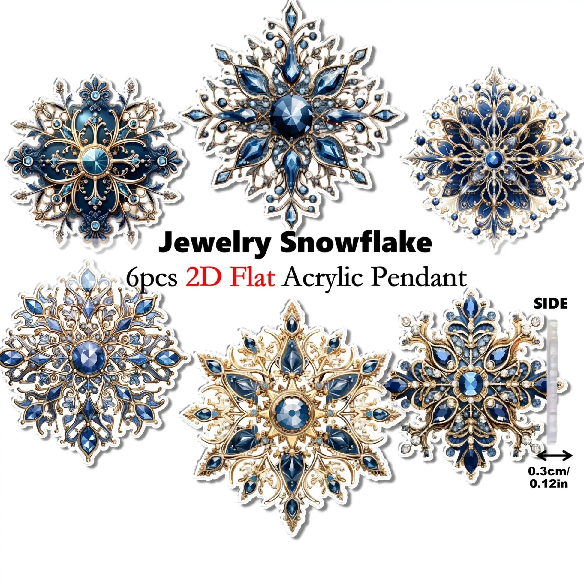 Xmas Tree Hanging Pendant Acrylic Snowflakes Flake Ornaments Christmas Decoration DIY 2