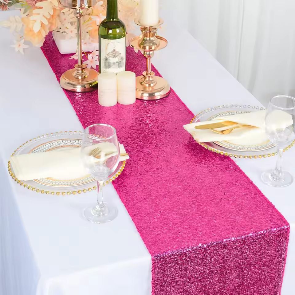 GlamourSpark Sequin Table Runner  Glitter Dining  Party Decor 9