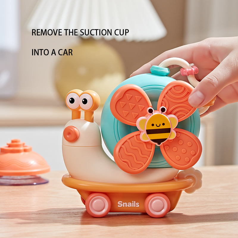 Montessori Snail Windmill Toys Car For Boys And Girls Spinner Suction Cup Sensory Fine Motor Infant 2