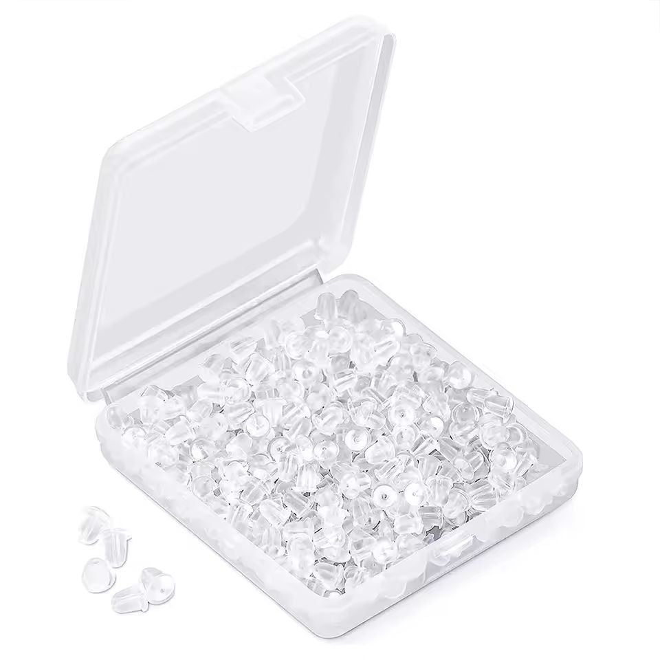SoftClear Silicone Earring Backs – 1200-Piece Secure Earring Backing Kit