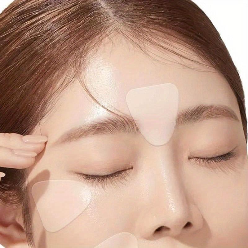 Forehead Nasolabial Fold Patch, Transparent Invisible Smile Patterns, PE Material Nasolabial Patch for Forehead Wrinkles