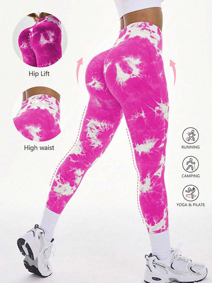 Comfortable Yoga Pants Womens Seamless Tiedye High Waist Workout Leggings Sportswear Workout Leggin 7