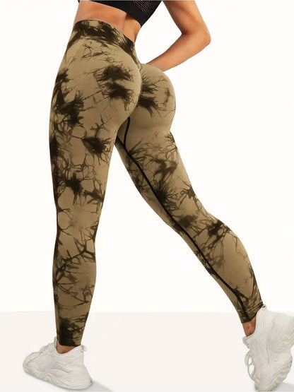 Comfortable Yoga Pants Womens Seamless Tiedye High Waist Workout Leggings Sportswear Workout Leggin 16
