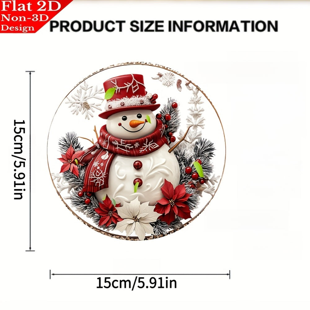 Winter Home Decoration Christmas Acrylic Flat Snowman And Flower Sign 2