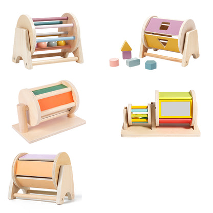 Bright Color Sensory Montessori Drum Toys Newest Wooden Drum Baby Toys Early Childhood Education Ro 1