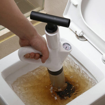 Stainless Steel Toilet Pipe Dredger, Pneumatic High-pressure Dredging Tool Set, Thickened Wall Cylinder