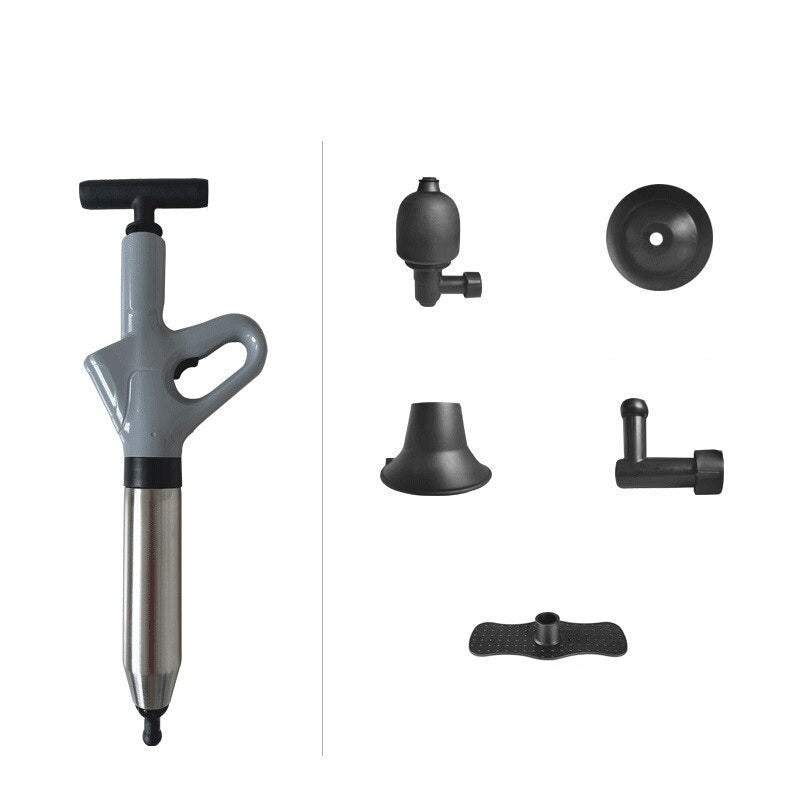 Stainless Steel Toilet Pipe Dredger, Pneumatic High-pressure Dredging Tool Set, Thickened Wall Cylinder