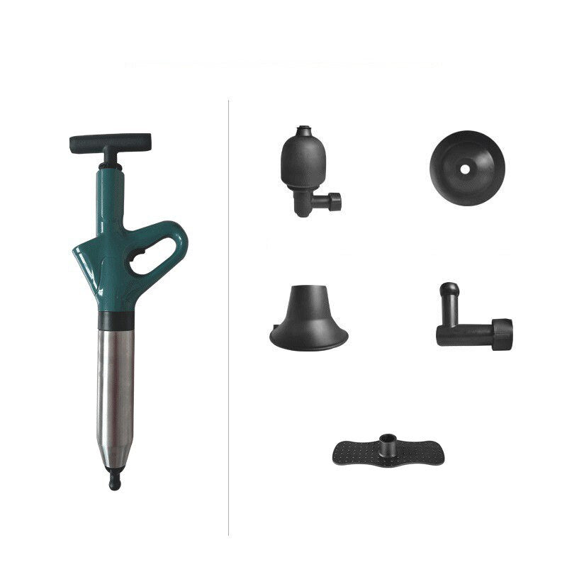 Stainless Steel Toilet Pipe Dredger, Pneumatic High-pressure Dredging Tool Set, Thickened Wall Cylinder