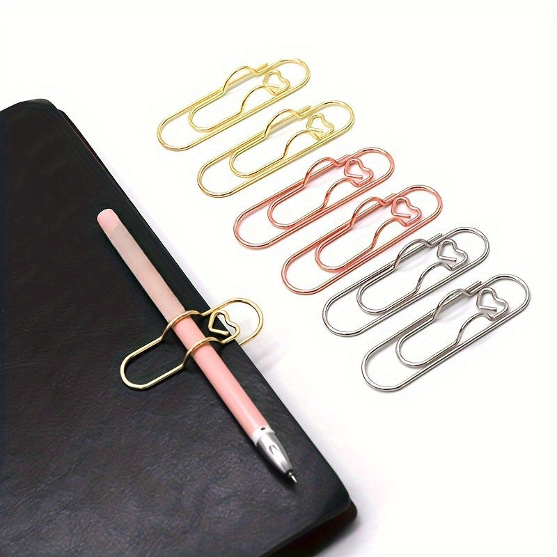 Multi functional pen clip pen hanging love paper clip pen button notebook accessories fixed seat pen clip