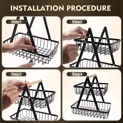 Multifunctional Fruit Basket New Portable Iron Kitchen Storage Rack Multilayer Snack Storage Shelf 3