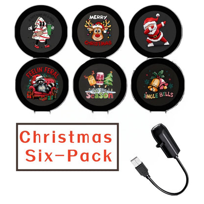 LED Projector Lamp for Room, USB Projector Light Christmas Elk, Santa Claus Night Light Switchable Pattern Decor