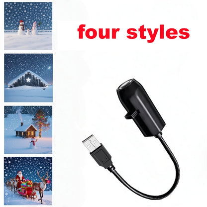 LED Projector Lamp for Room, USB Projector Light Christmas Elk, Santa Claus Night Light Switchable Pattern Decor
