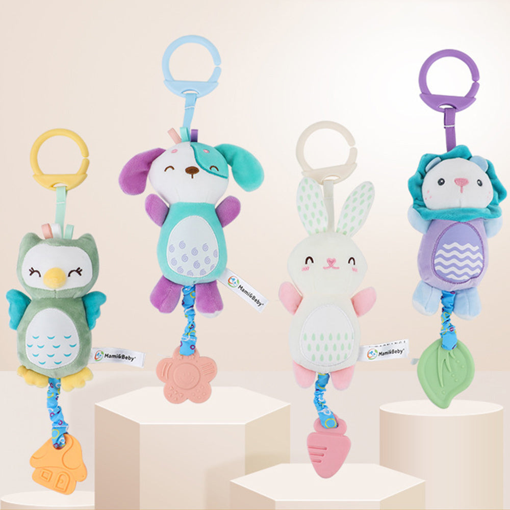 Baby Toys Shaker Crinkle Squeaky Sensory Travel Accessories, Newborn Soft Stuffed Animal Rattle Hand Grip, Toddler Toy