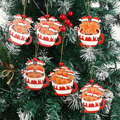 Merry Christmas Party Decoration Christmas Gingerbread Man Wooden Pendant Xmas Navidad Natal New Ye 1