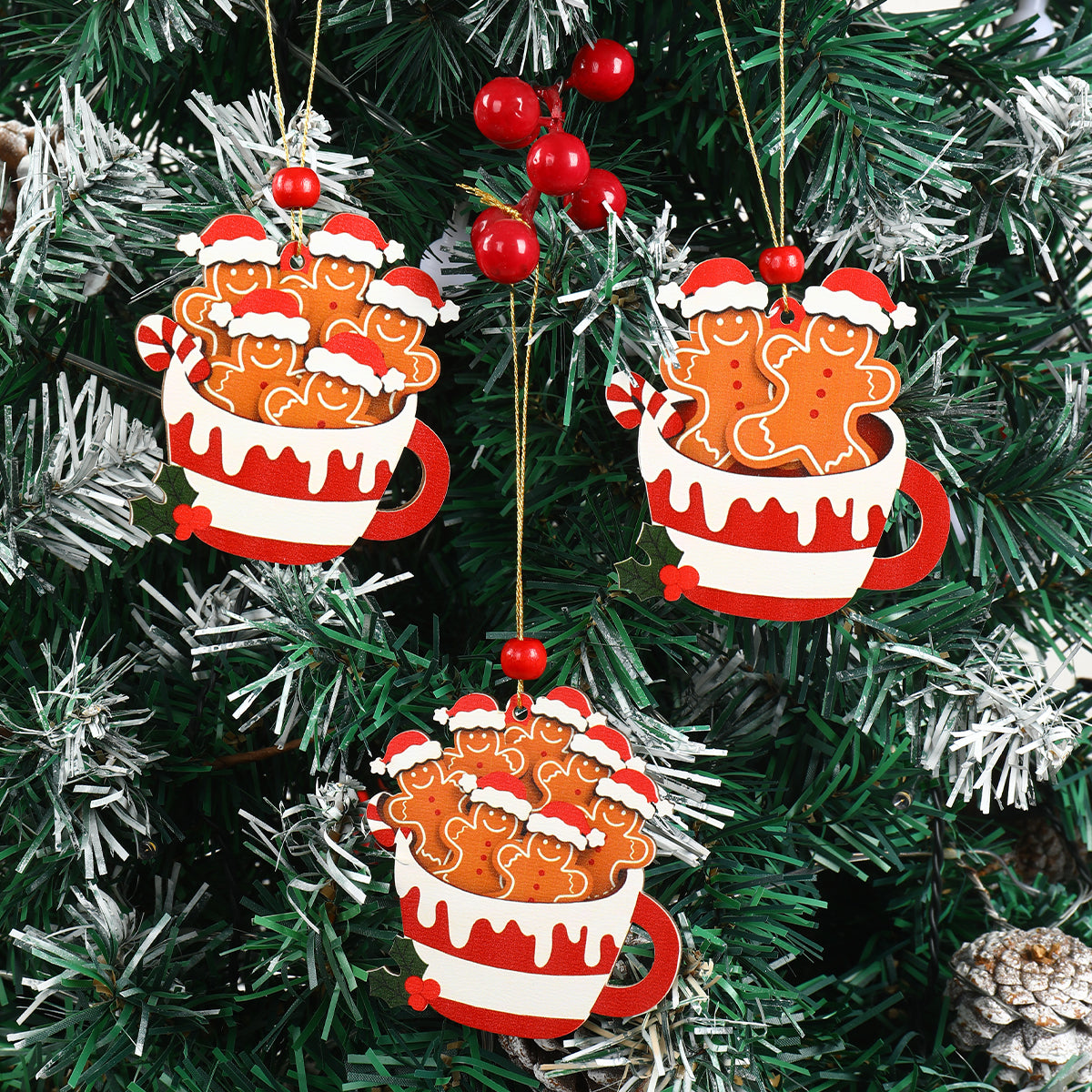 Merry Christmas Party Decoration Christmas Gingerbread Man Wooden Pendant Xmas Navidad Natal New Ye 3