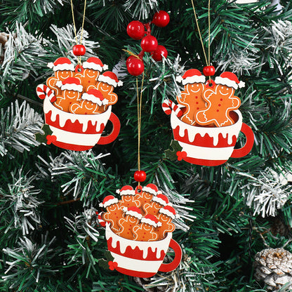 Merry Christmas Party Decoration Christmas Gingerbread Man Wooden Pendant Xmas Navidad Natal New Ye 3