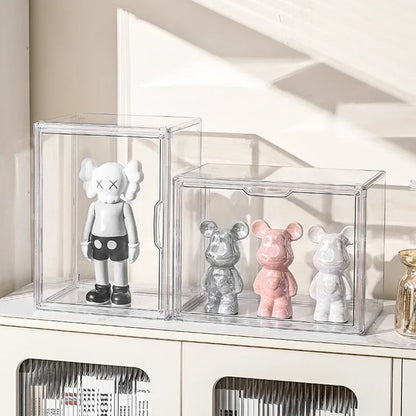 Large Capacity Storage Box Organizer For Figures Acrylic Display Dustproof Makeup Organizer Clear B 2