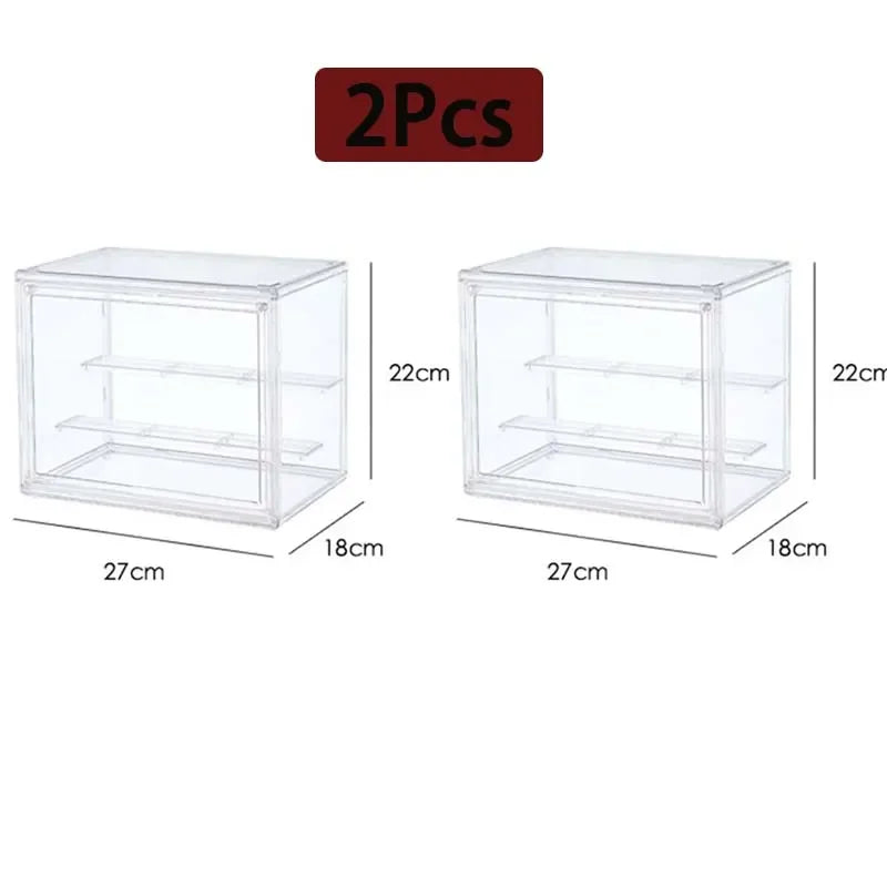 Large Capacity Storage Box Organizer For Figures Acrylic Display Dustproof Makeup Organizer Clear B 3