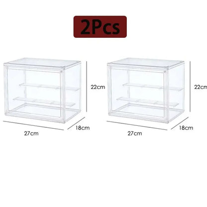 Large Capacity Storage Box Organizer For Figures Acrylic Display Dustproof Makeup Organizer Clear B 3