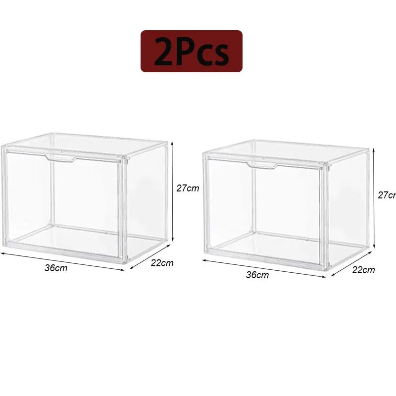 Large Capacity Storage Box Organizer For Figures Acrylic Display Dustproof Makeup Organizer Clear B 4